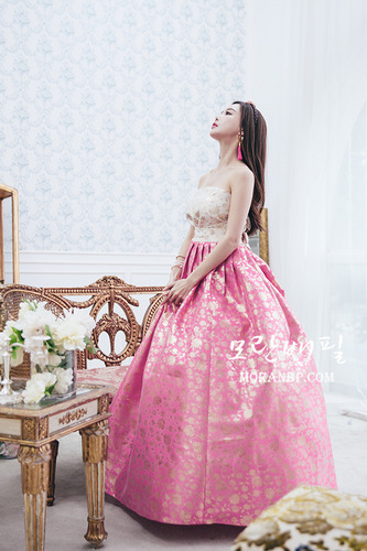 [제작기간 2주 내외] 여밈 한복드레스 pink gold (퓨전한복/한복드레스)