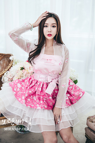 [대여] 열매 pink &amp; 매화 자수 볼레로 (퓨전한복/한복드레스/미니한복)